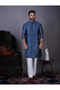 Mens Self Design Cotton Silk Kurta Set - 4