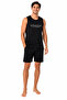 Özkan 1000-15-16-17 Men's 100% Cotton Single Jersey Zero Sleeve Pajama Set with Pocket Shorts