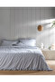 Verona Single Cotton Ruffle Yarn Dyed Duvet Cover Set - White/Blue