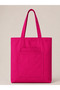 Women's Pink Zippered Hand and Shoulder Bag Fabric Tote Bag A1 - 4