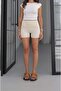 Stone Color Short Biker Shorts - 2