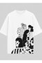 Artistic Portrait Relaxed Fit White Unisex T-Shirt |   Modern Drawing Design