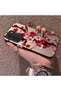 Samsung Galaxy S22 Compatible Silicone Edge Hard Back Case Couple Phone Case with Floral Pattern - 2