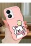 Vivo Y02S Compatible Case Camera Protector Pink Silicone Couple Phone Case Cat Pattern