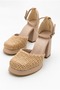 Women's Special Design Straw Fabric Platform Heeled Shoes (the Molds Are Half a Number Larger.) - 7