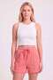 Women's Coral Shorts with Striped Front Pockets