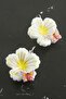 Flower Butterfly Plastic Clip Earrings - White