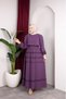 Elegant Lace Detailed Hijab Two-Piece Set – Plum - 3