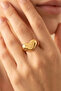 Curved Heart Model Adjustable Ring - 3