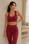 Women's Burgundy Padded Sports Bra Crop Top - 4