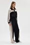 Women's Black Stripe Detailed Garni Blocky Polo Collar Modal Fabric Tracksuit Set - 3