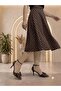 Polka Dot Bow Detailed Ankle Strap Heeled Shoes - 3