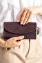 Purple Women's Wallet Genuine Leather Shawl Pattern Embossed Long Portfolio |   Verne