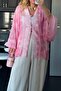 Pink Embroidered Oversize Shirt with Tie-Up Look 5096
