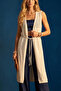 Women's Sleeveless Tie-Up Long Knit Cardigan - 3
