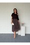 Bluzlu Polka Dot Chiffon Double Dress - 5