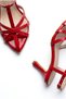 Women's Red Patent Leather Piping Detailed Strapped Pointed Toe Thin Heel Stiletto Classic Heeled Shoes Zare - 5