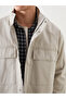 Beige stand collar men's jacket - 3