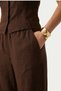 Linen Look Vest and Trousers Set Laz0010 Brown - 6