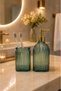 Bodrum 2Nd Glass Liquid Soap Dispenser & Glass Toothbrush Holder Green |   Decorative Bathroom Accessory Bathroom Organizer Home Hotel Premium Glass Bathroom Organizer Decorative Stylish Gift Glass Home Decor Luxury Bathroom - 7
