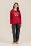 Let It Snow Mother Daughter Burgundy Long Sleeve Pajama Set Ar3730-A-V1 - 7