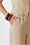 Linen Look Vest and Trousers Set Laz0010 Cream - 5