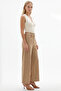 High Waist Zipper Pocket Wide Leg Regular Pants - 4