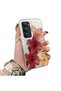 Redmi 15 5g Compatible Silicone Edge Hard Back Case Couple Phone Case with Floral Pattern