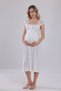 New Season Ecru Lace Summer Special Design 100% Cotton Maternity Nightgown - 2