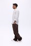 Elastic Waist Baggy Linen Trousers - 5
