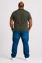 Men's Large Size Single Jersey Polo T-Shirt Classic Pocket 26402 Military Green - 3