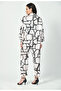 Abstract Geometric Line Art Co-Ord Set Japanese Satin Modest Wear - 6