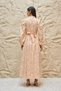 Salmon Daisy Long Sleeve Flared Long Dress - 4
