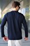 Navy Blue 100% Cotton Slim Fit Men's T-Shirt E7187 - 2