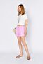Women's Pink Elastic Waist Tasseled Short Shorts - 2