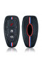 Ford Compatible Focus, Fiesta, Mondeo, Kuga, C Max, B Max, S Max, Striped Silicone Key Cover (Black Red) - 8