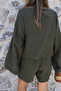 Khaki Muslin Shorts with Elastic Waist - 4