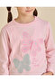 Girls Pink Butterfly Glitter Print T-Shirt - 4