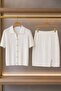 Summer Openwork Short Sleeve Thin Cardigan Skirt Knitwear Set - 5