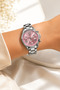 Pink Dial Roman Numeral Analog Women's Wristwatch - 2