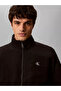 Men's Regular Fit Stand Collar Zippered Long Sleeve Black Jacket - 6