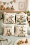 Green Teddy Bears Patterned 4-Piece Kids and Baby Pillowcase Set
