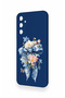 Samsung A05S Compatible Blue Ribbon Flower Pattern Silicone Case - 3