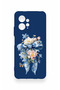 Redmi Note 12 4g Compatible Blue Ribbon Flower Pattern Silicone Case - 3