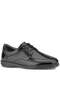 Leather Diabetic Black Lace-Up Anatomical Large Size Men's Shoes