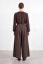 Women's Wide-Leg Woven Trousers with Elastic Waist – 18310Pnt Brown - 2