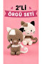 Knitting Set, 2-Piece Cat Amigurumi Knitting Kit, Pro Set Including All Materials