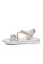 Gray Glittery Velcro Girls' Flat Sandals - 4