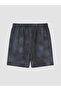 Nevavm Men's Knee Length Patterned Swim Shorts with Difference in Length - 2