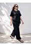 Lcwaikiki Curve Black Plus Size Soft Touch Asymmetrical Blouse - 2